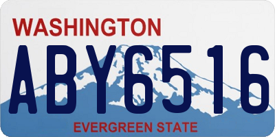 WA license plate ABY6516