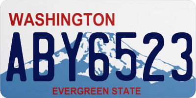 WA license plate ABY6523