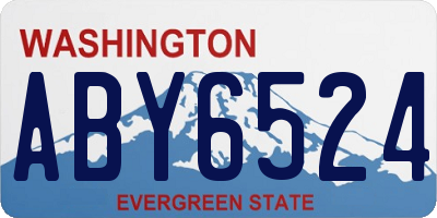 WA license plate ABY6524
