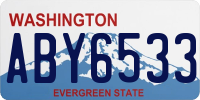 WA license plate ABY6533