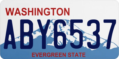 WA license plate ABY6537