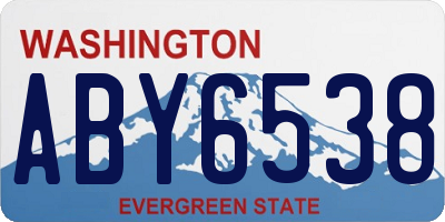 WA license plate ABY6538