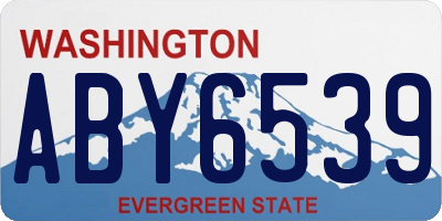 WA license plate ABY6539