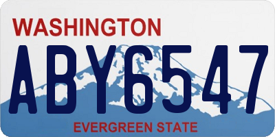 WA license plate ABY6547