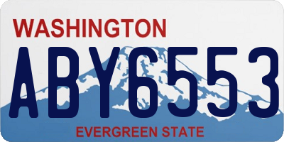 WA license plate ABY6553