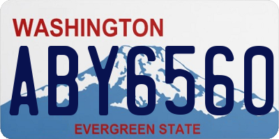 WA license plate ABY6560