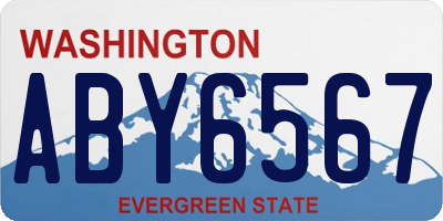 WA license plate ABY6567