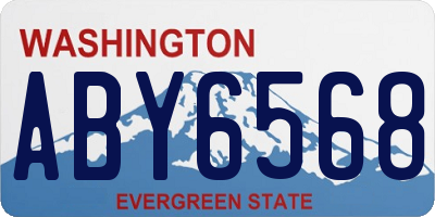 WA license plate ABY6568