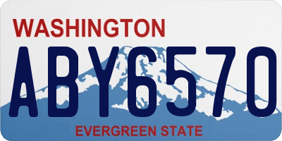 WA license plate ABY6570