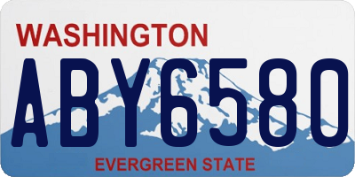 WA license plate ABY6580