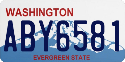 WA license plate ABY6581