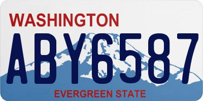 WA license plate ABY6587