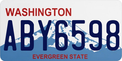 WA license plate ABY6598