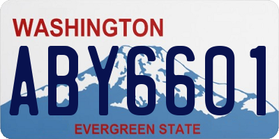 WA license plate ABY6601