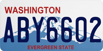 WA license plate ABY6602