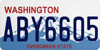 WA license plate ABY6605