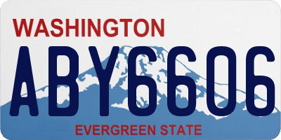 WA license plate ABY6606