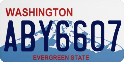 WA license plate ABY6607
