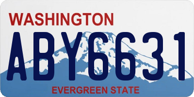 WA license plate ABY6631