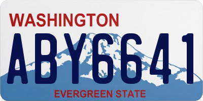 WA license plate ABY6641
