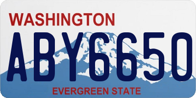 WA license plate ABY6650