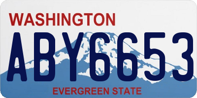WA license plate ABY6653