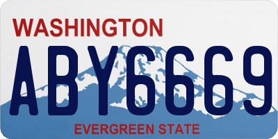 WA license plate ABY6669