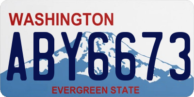 WA license plate ABY6673