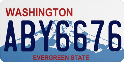 WA license plate ABY6676
