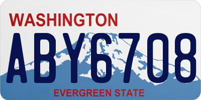 WA license plate ABY6708