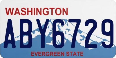 WA license plate ABY6729