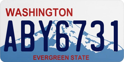 WA license plate ABY6731
