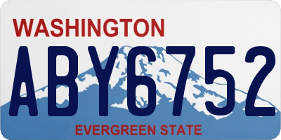 WA license plate ABY6752