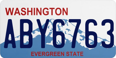 WA license plate ABY6763