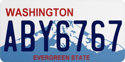 WA license plate ABY6767