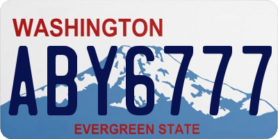 WA license plate ABY6777