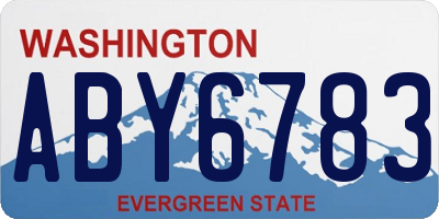WA license plate ABY6783