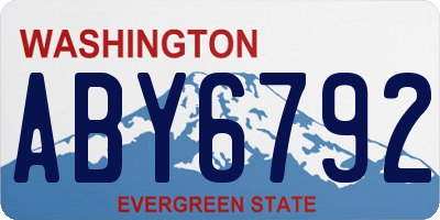 WA license plate ABY6792