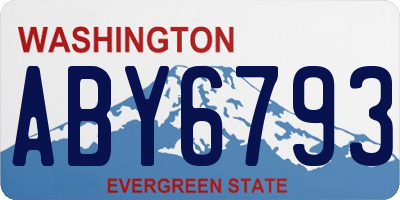WA license plate ABY6793