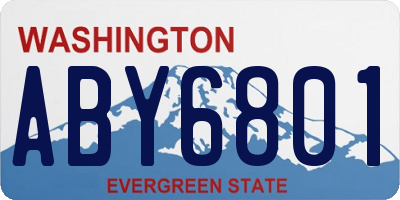 WA license plate ABY6801
