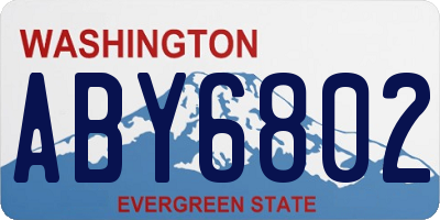 WA license plate ABY6802