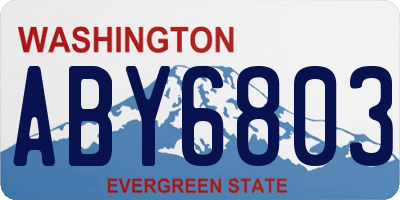 WA license plate ABY6803
