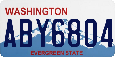 WA license plate ABY6804