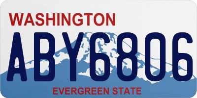 WA license plate ABY6806