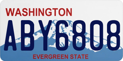 WA license plate ABY6808