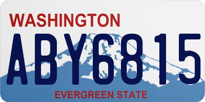 WA license plate ABY6815