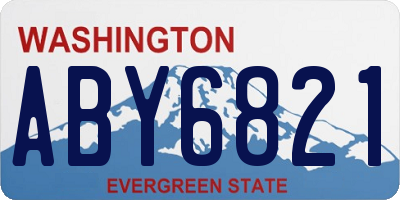 WA license plate ABY6821