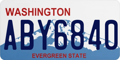 WA license plate ABY6840