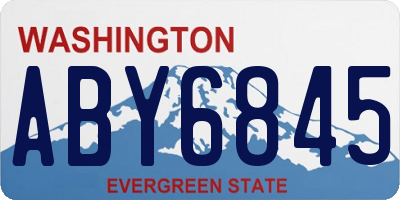WA license plate ABY6845
