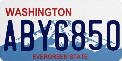 WA license plate ABY6850